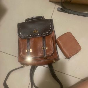 Brown mini backpack!